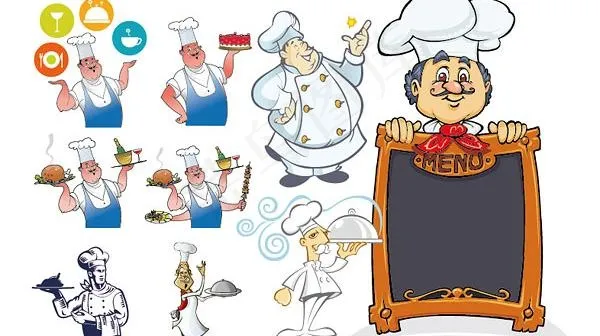 卡通厨师矢量素材eps,ai矢量模版下载