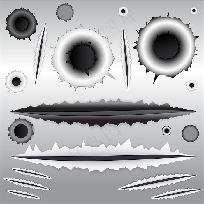 子弹擦伤和向量eps,ai矢量模版下载