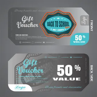 灰色折扣券设计模板图片