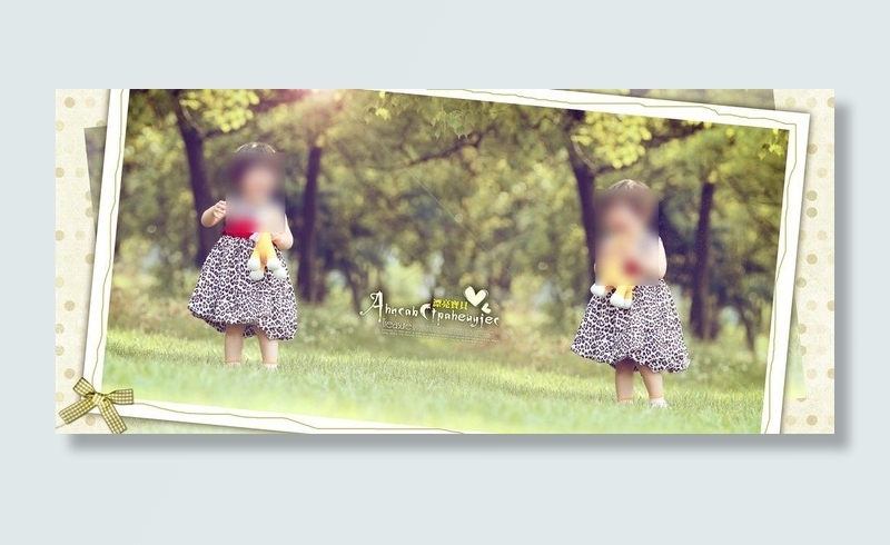 可爱女孩写真电子相册图片(5000X2500(DPI:254))psd模版下载