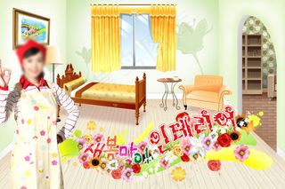 家居美女唯美可爱卡通psd插画素材