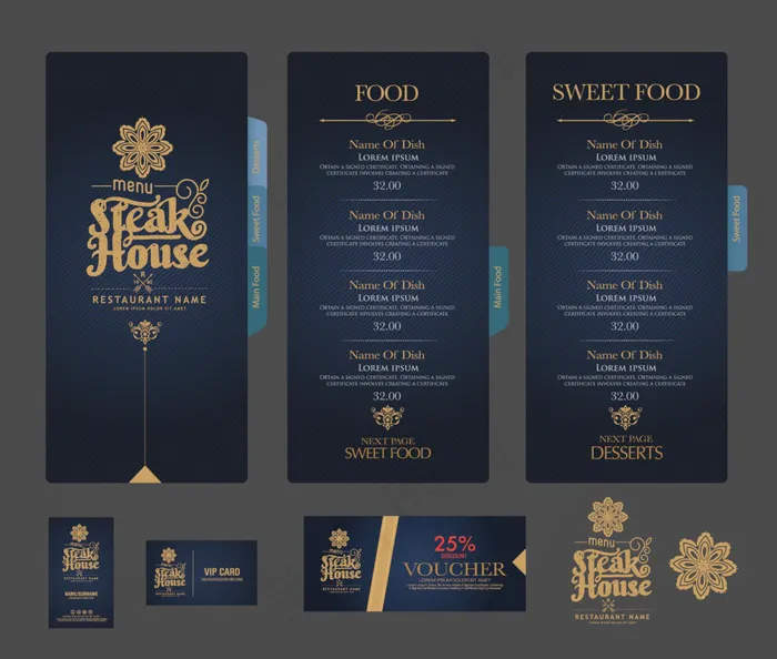 酒店册子卡片设计eps,ai矢量模版下载