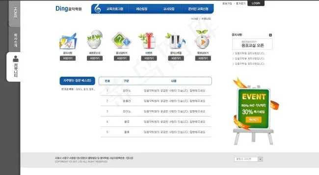 卡通图标告示网页psd模板psd模版下载