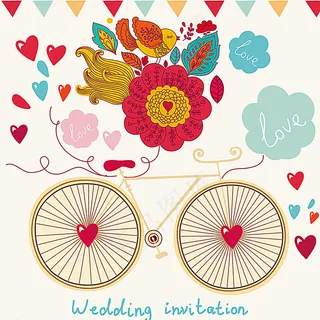 手绘婚礼邀请卡图片