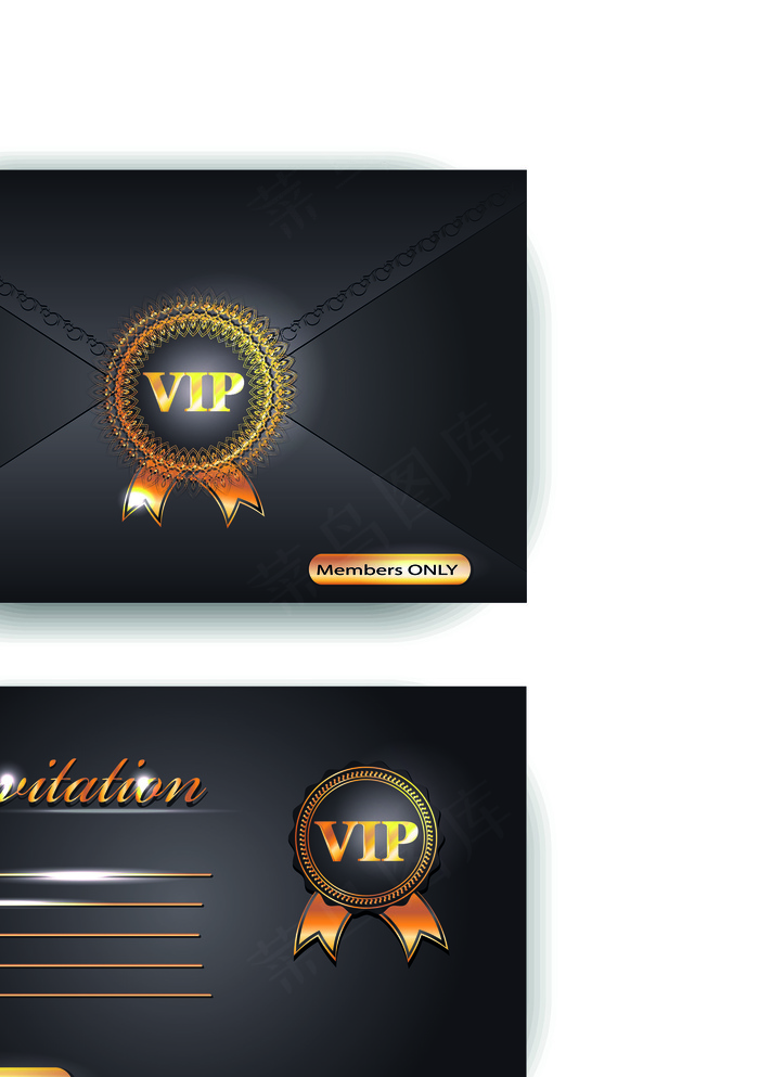 vip卡片信封矢量图