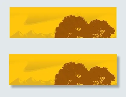 在黄昏的树的剪影矢量素材