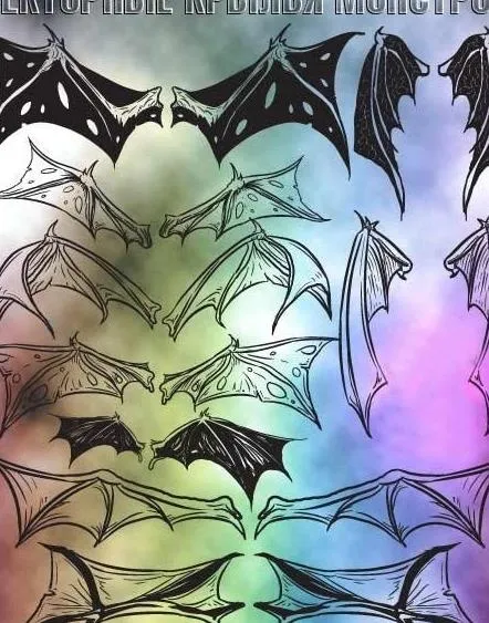 恶魔翅膀图片eps,ai矢量模版下载