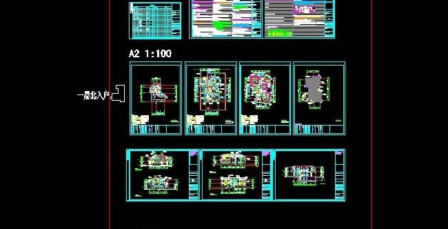 经典新颖小区别墅建筑设计图10x1...