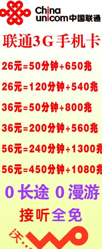 中国联通3g手机卡图片psd模版下载