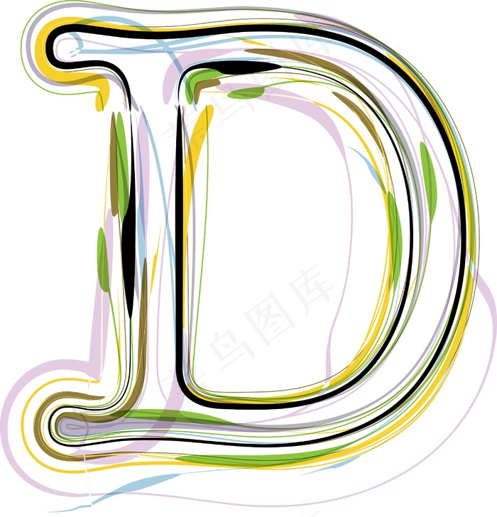 说明有机字体字母Deps,ai矢量模版下载