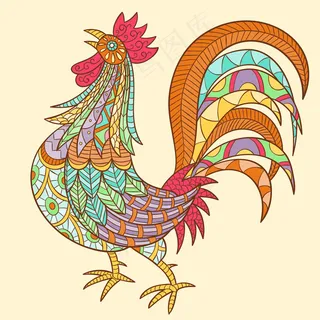 公鸡剪影图标时尚素材