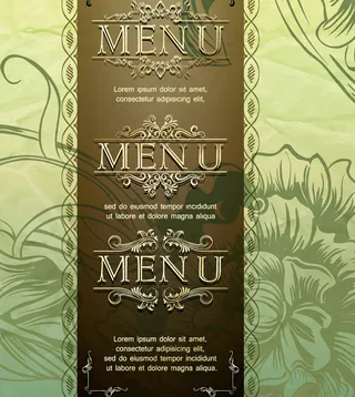 矢量素雅菜单花纹背景素材