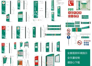 全套医院标识标牌环境指示系统图片