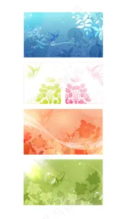 手绘蝴蝶植物BANNER矢量图 ...