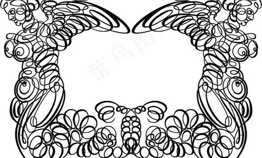 一对带翅膀的美女 花边欧美 古典花...