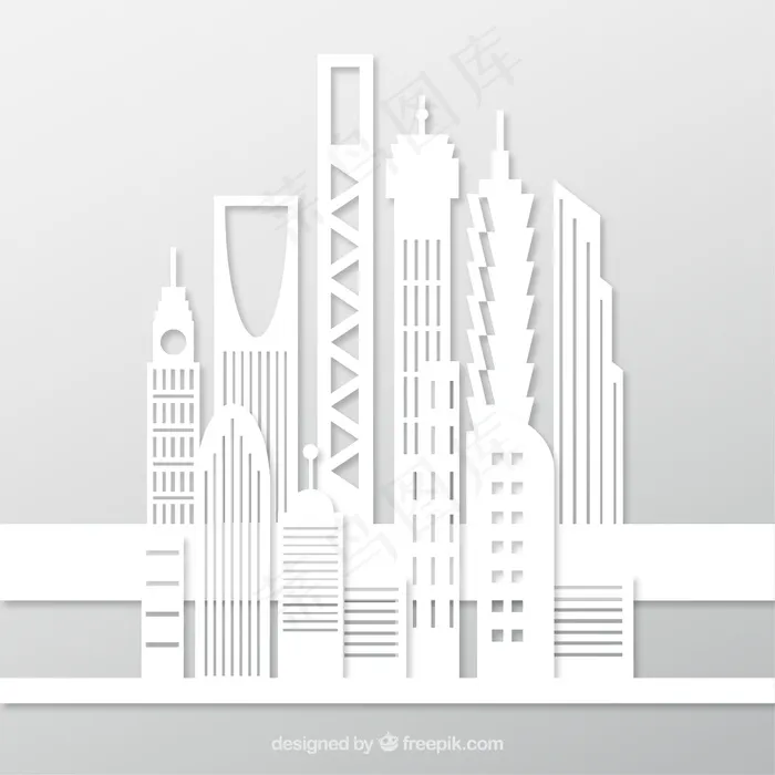 白色的建筑ai矢量模版下载