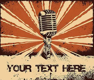 怀旧风格矢量麦克风