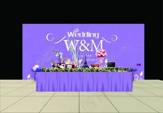 婚礼迎宾区背景设计