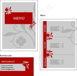 名片菜单设计模板矢量图下载