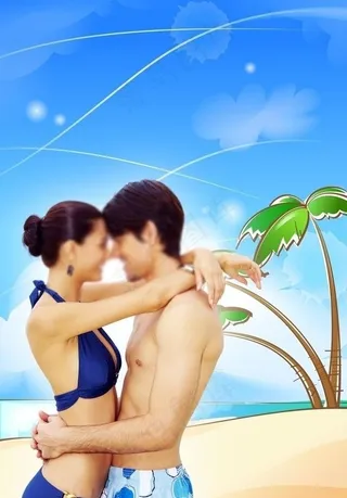 海边情侣素材图片