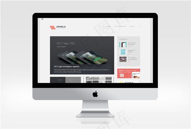 苹果电脑网页设计界面UI素材psd模版下载