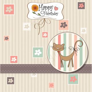 矢量手绘动物卡通贺卡图片素材