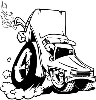 132个经典的黑白卡通车设计的载体...