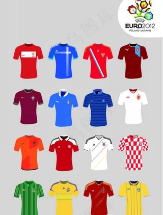 2012欧洲杯16强球衣图片