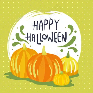 彩绘万圣南瓜矢量素材