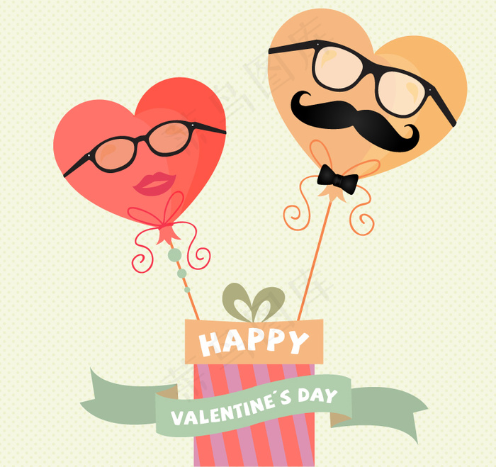 彩色情人节气球礼盒