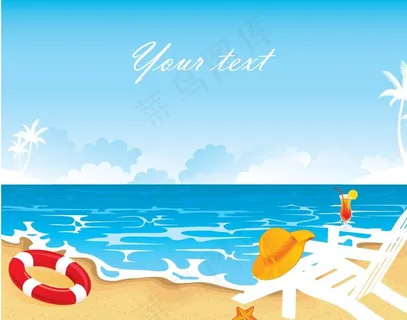 夏日沙滩海滩背景图片