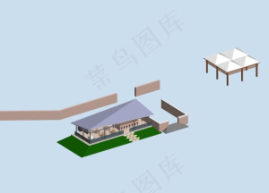 亭子廊架小品建筑3D设计模型