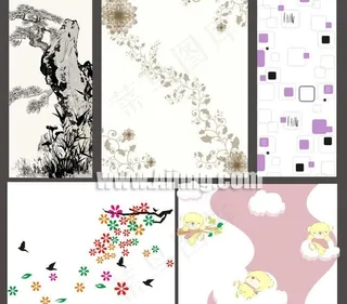 简单移门图案矢量素材