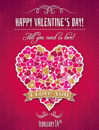 老式的情人节心形背景矢量03