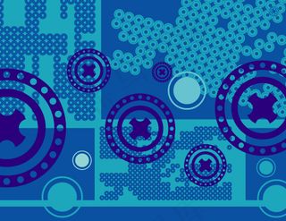 彩色圆环组合背景矢量素材