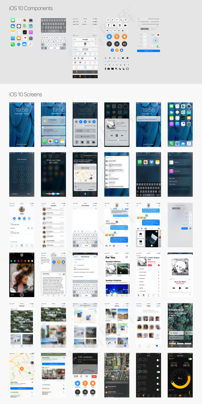 iOS10 GUI移动手机APP界面UI