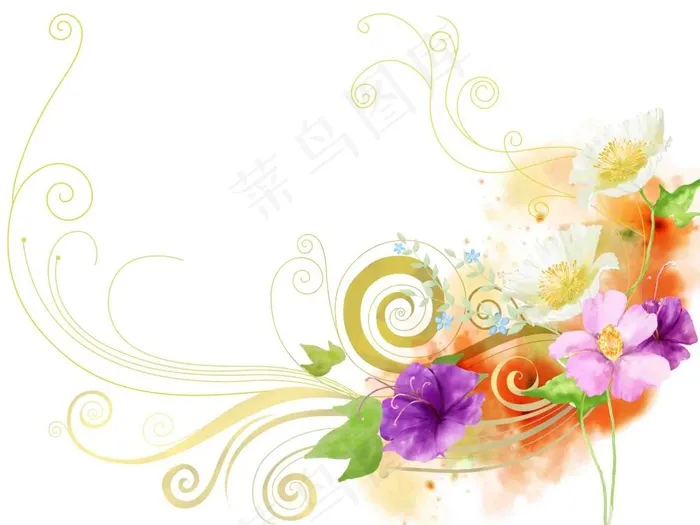 花朵花藤图案PSD创意素材
