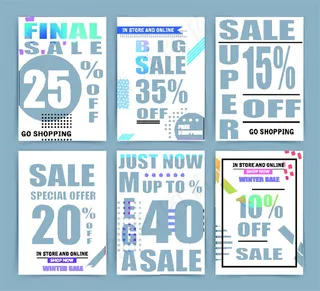 蓝色打折海报画册图片