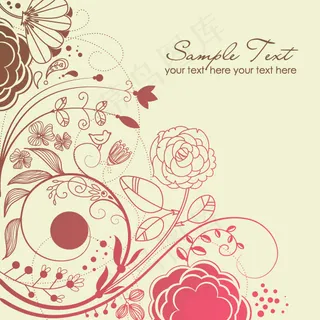 美丽的时尚花纹矢量素材