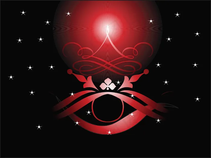 照明的火焰和闪闪发光的恒星周围的背...eps,ai矢量模版下载