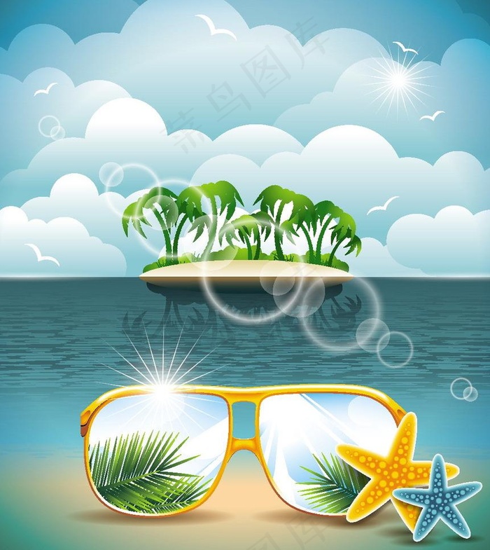 夏日海滩矢量素材 沙图片