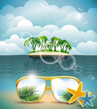 夏日海滩矢量素材 沙图片