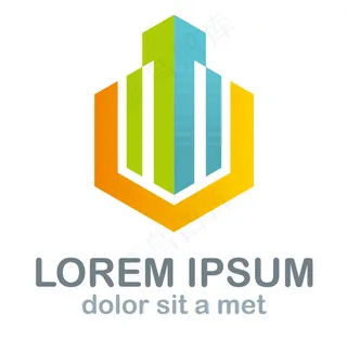 彩色抽象房地产logo
