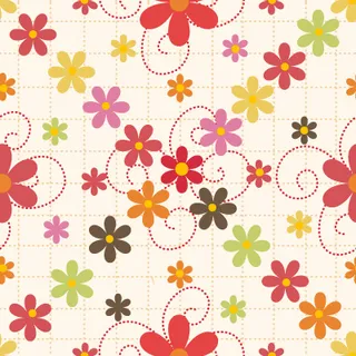 密密码码的五彩缤纷小花朵图案矢量背景