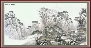 山水风景中堂画86
