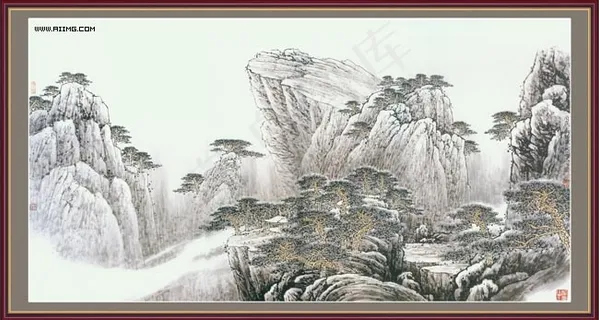 山水风景中堂画86 山水风景中堂画86