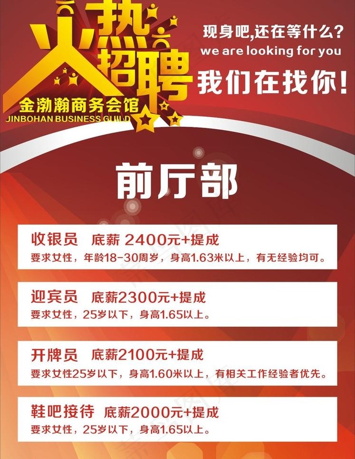火热招聘图片cdr矢量模版下载