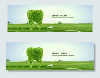 网站横幅广告大气banner牙齿