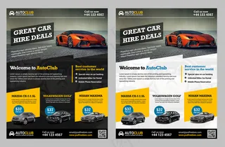 汽车出租汽车促销海报