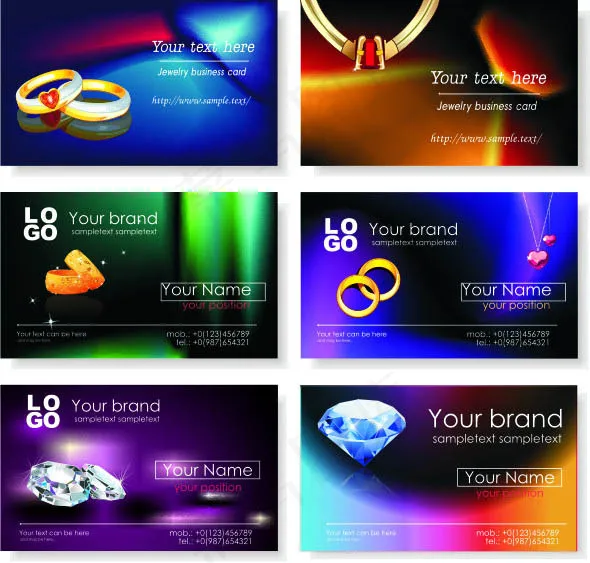 珠宝背景名片卡片设计矢量素材(210X1136)eps,ai矢量模版下载
